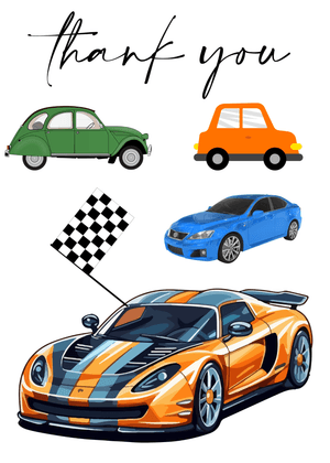 Thank You Card: Diverse Cars