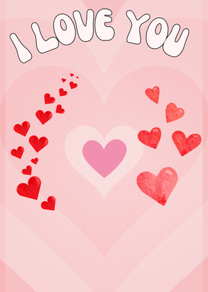 I Love You with Hearts Card: Heartfelt Love Design