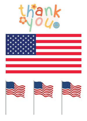 Thank You Card: American Flag with Thank You Note