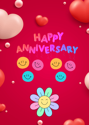 Happy Anniversary Card: Colorful Happy Anniversary Greeting