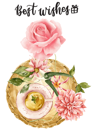 Best Wishes Card: Floral Tea Arrangement