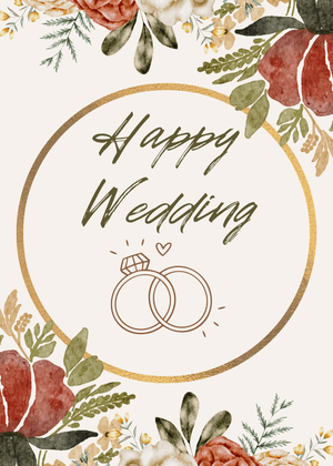 Happy Wedding Day Card: Floral Wedding Card Design