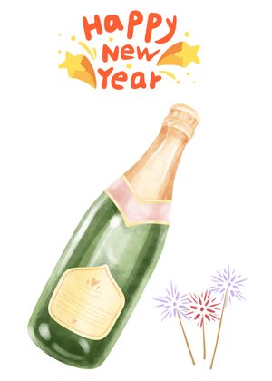 Happy New Year Card: Festive New Year Celebration