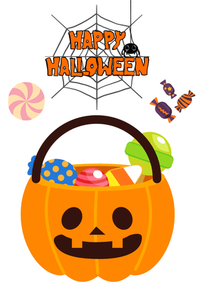 Halloween Canva Greeting Card: Halloween Candy Basket