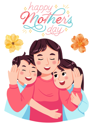 Happy Mother's Day Card: Happy Family Embrace