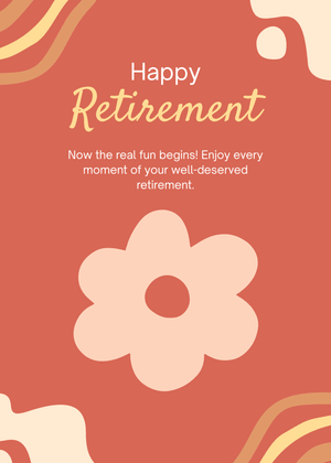 Happy Retirement Card: Orange &amp; Cream Graphic