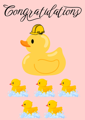 Congratulations Greeting Card: Congratulatory Rubber Ducks