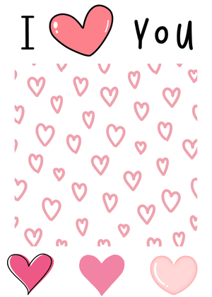 I Love You with Hearts Card: Heart Pattern with Love Message