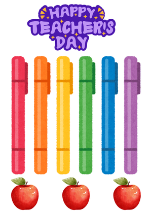 Happy Teacher's Day Card: Colorful Teacher's Day Celebration