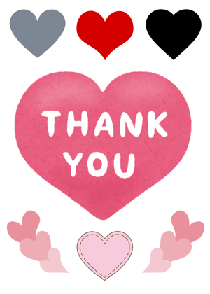 Thank You Card: Colorful Heart Thank You