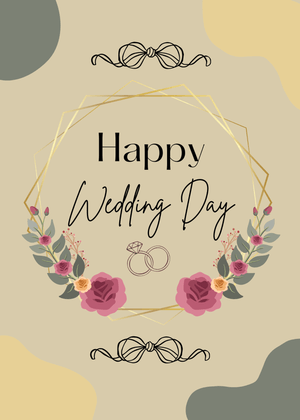Happy Wedding Day Card: Elegant Wedding Day Card Design