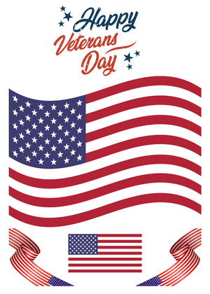 Happy Veteran's Day Card: Veterans Day Celebration with Flag