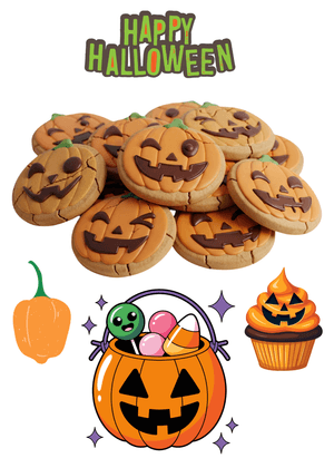 Halloween Canva Greeting Card: Halloween Pumpkin Cookies and Graphics