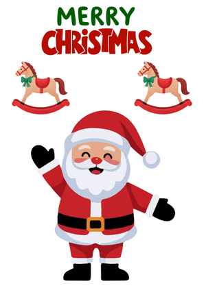 Merry Christmas Card: Santa Claus Waving Happily