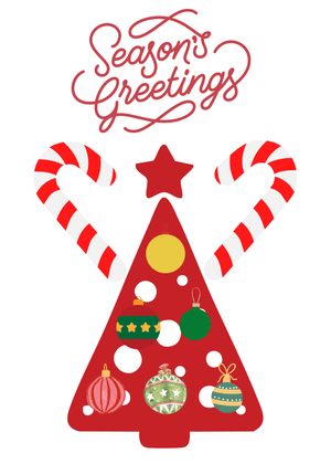 Season's Greetings Card: Festive Christmas Tree Design