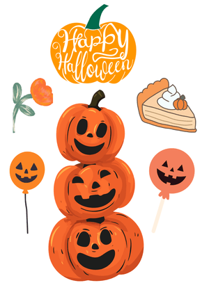 Halloween Canva Greeting Card: Happy Halloween Pumpkin Trio