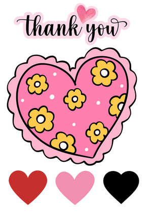 Thank You Card: Colorful Heart Thank You Design