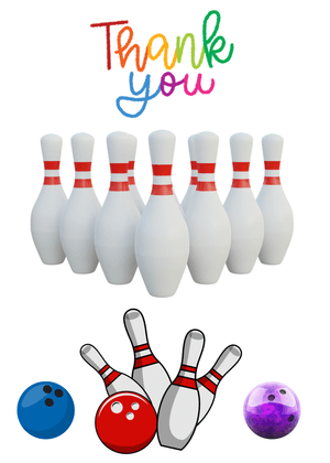 Thank You Card: Colorful Bowling Celebration