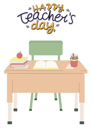 Happy Teacher's Day Card: Happy Teacher's Day Desk