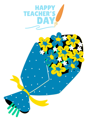 Happy Teacher's Day Card: Happy Teacher's Day Bouquet
