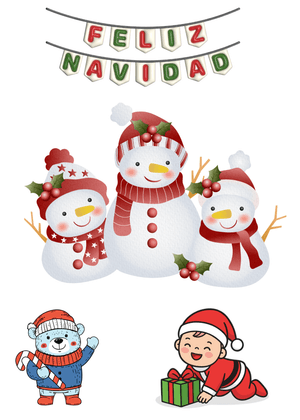 Feliz Navidad Card: Feliz Navidad Snowman Family