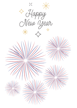 Happy New Year Card: Festive Fireworks New Year Greeting