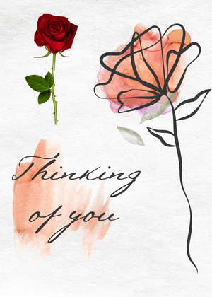 Thinking of You Card: Floral Greeting Card Design