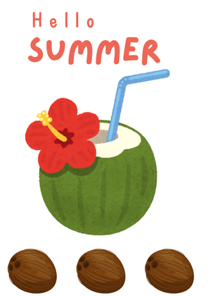 Hello Summer Card: Tropical Summer Vibes
