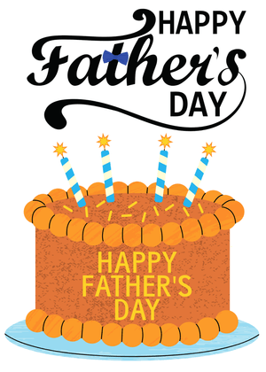 Happy Father's Day Card: Father's Day Celebration Cake