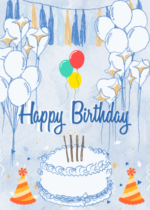 Happy Birthday Greeting Card: Festive Birthday Card