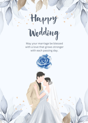 Happy Wedding Day Card: Elegant Wedding Greeting Card