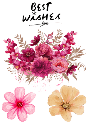 Best Wishes Card: Floral Arrangement with Best Wishes Text