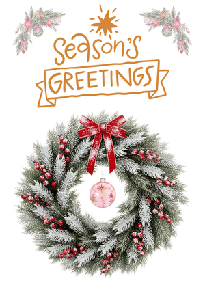 Season's Greetings Card: Festive Christmas Season's Greetings