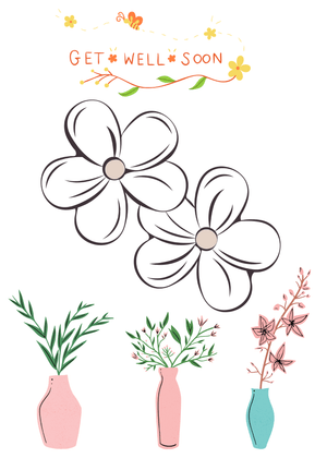 Get Well Soon Card: Floral Design
