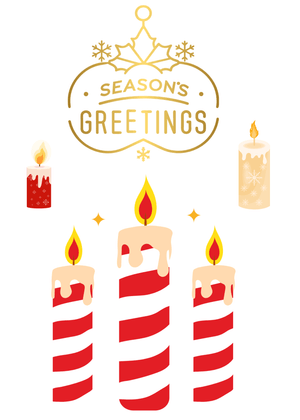 Season's Greetings Card: Festive Holiday Candles