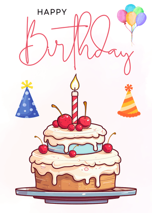 Happy Birthday Greeting Card: Floral Happy Birthday Card