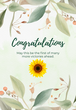 Congratulations Greeting Card (Template) with Sunflower
