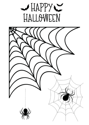 Halloween Canva Greeting Card: Halloween Spider and Web Design