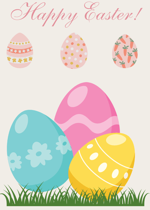 Happy Easter Card: Colorful Easter Eggs Design