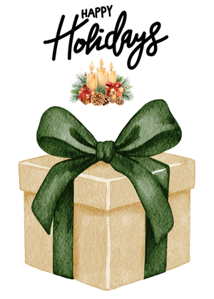 Happy Holidays Card: Holiday Gift Box with Candles