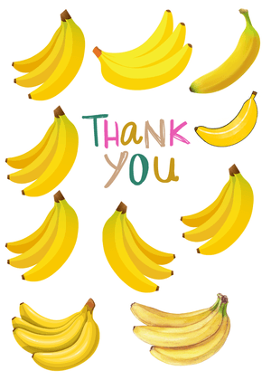 Thank You Card: Colorful Banana Collage