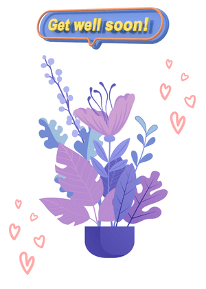 Get Well Soon Card: Floral Arrangement