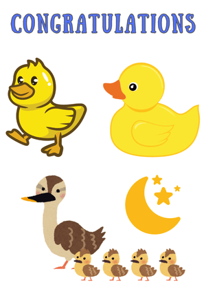 Congratulations Greeting Card: Cute Cartoon Ducks Celebration