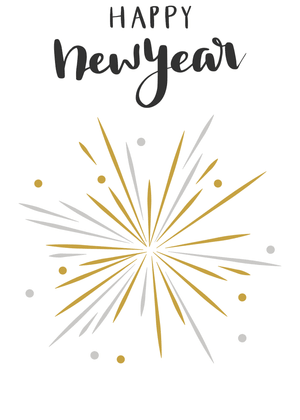 Happy New Year Card: Festive New Year Celebration