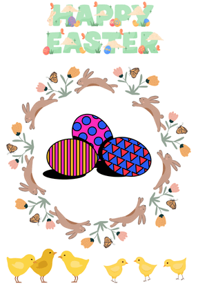 Happy Easter Card: Bright Easter Celebration