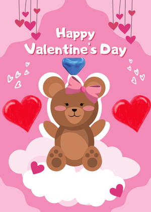 Happy Valentine's Day Card: Valentine's Day Teddy Bear