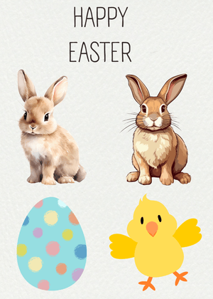 Happy Easter Card: Happy Easter Animals