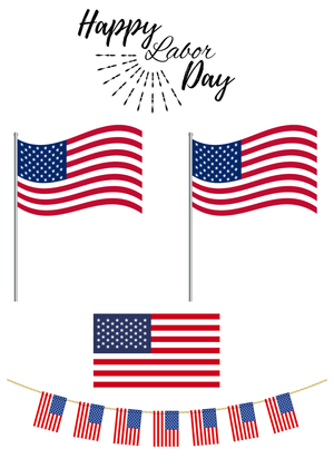 Happy Labor Day Card: Labor Day Celebrations with Flags