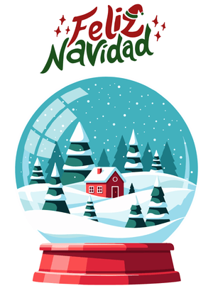 Feliz Navidad Card: Feliz Navidad Snow Globe