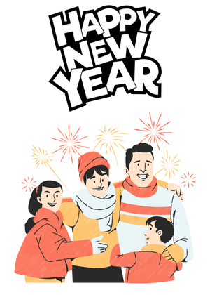Happy New Year Card: Happy New Year Family Celebration